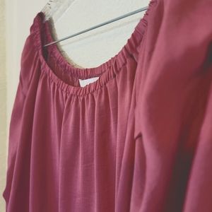 🎀🌸 Dark Mauve Off Shoulder Blouse